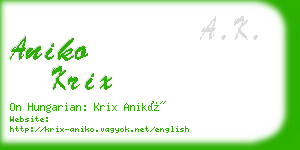 aniko krix business card